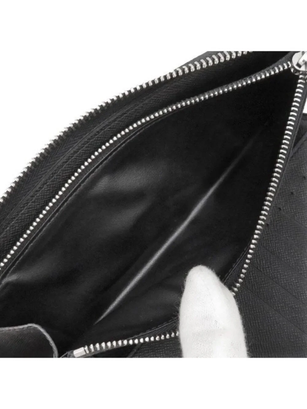 Louis Vuitton Wallet Zippy Vertical Damier Graphite Canvas Silver Zip Around